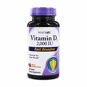 Natrol Витамин D3 таблетки растворимые 2000 МЕ 90 шт. (БАД)