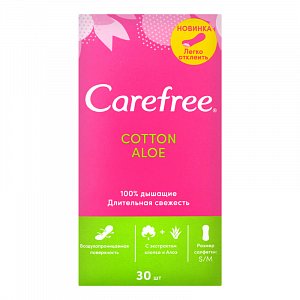 Carefree [Кэфри] Прокладки ежедневные Cotton Aloe №30
