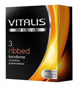 Vitalis Презервативы Premium ribbed ребристые 3 шт.