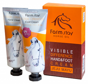 FarmStay Набор Крем для рук 100 г+ Крем для ног 100 г Jeju Mayu Visible Difference Hand&Foot Cream