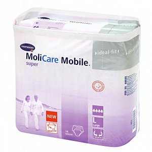 MoliCare Mobile Super Подгузники-трусики для взрослых р.L 14 шт. (100-150см)