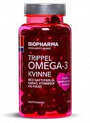 Biopharma Trippel Omega-3 Kvinne тройная Омега-3 для женщин капсулы 120 шт. с фолиевой кислотой и витаминами Biopharma Trippel Omega-3 Kvinne тройная Омега-3 для женщин капсулы 120 шт. с фолиевой кислотой и витаминами