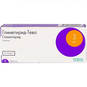 Глимепирид-Тева таблетки 3 мг 30 шт.