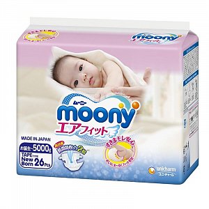 Moony NB Подгузники для новорожденных 0-5 кг 26 шт.