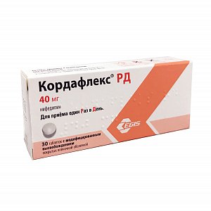 Кордафлекс РД таблетки с модифицированным высвобождением покрытые пленочной оболочкой 40 мг 30 шт.