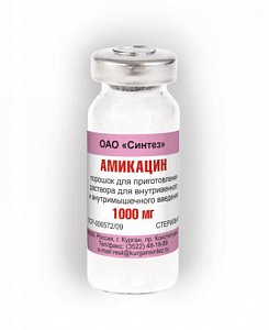 Амикацин порошок для приготовления раствора для внутривенного и внутримышечного введения 1000 мг 1 шт. Синтез