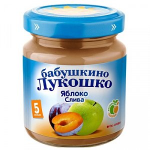 Бабушкино лукошко Пюре яблоко слива с 5 мес. 100 г