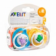 Avent Пустышка Животный мир латексная 6-18мес