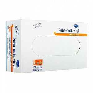 Peha-Soft Перчатки виниловые нестерильные неопудренные размер L 100 шт. (50 пар)