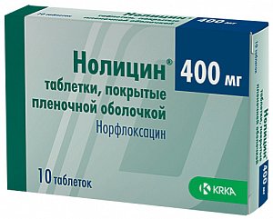 Нолицин таблетки покрытые пленочной оболочкой 400 мг 10 шт.
