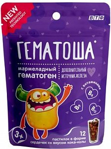 Гематоша пастилки жев. мармеладные 12 шт вкус колы