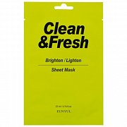Eunyul Маска тканевая для лица здоровый цвет лица 22 мл Clean&Fresh Brighten Lighten Sheet Mask Eunyul Маска тканевая для лица здоровый цвет лица 22 мл Clean&Fresh Brighten Lighten Sheet Mask