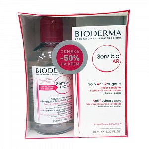 Bioderma Набор Sensibio AR Мицеллярная вода для чувствительной кожи 250 мл+ Крем 40 мл