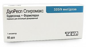 ДуоРесп Спиромакс порошок для ингаляций дозированный 320 мкг+9 мкг/доза 60 доз