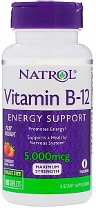 Natrol Витамин B-12 таблетки быстрорастворимые 5000 мкг 100 шт. (БАД)