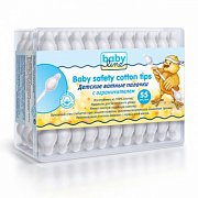 Babyline Ватные палочки с ограничителем 55 шт. в пластиковом боксе