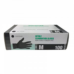 Перчатки SFM нитриловые нестерильные неопудренные смотровые р.M 100 шт. (50 пар) черные