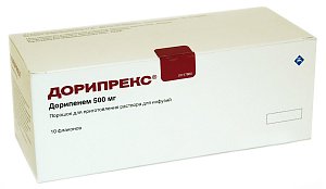 Дорипрекс порошок для приготовления раствора для инфузий 500 мг флакон 10 шт.