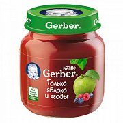 Gerber Пюре Яблоко и лесные ягоды с 5 мес. 130 г