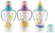 Lubby Бутылочка с ручками Веселые животные 250 мл от 0 мес.