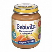 Bebivita Пюре Овощное рагу с говядиной 100 г с 6 мес.