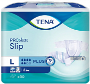 Tena ProSkin Slip Plus Подгузники для взрослых дышащие р.L 30 шт. (96-144см)
