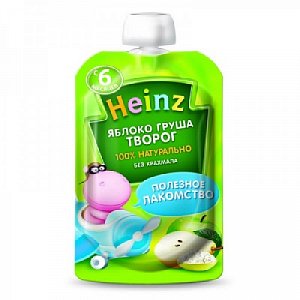 Heinz Пюре Яблоко, груша и сливки с 6 мес. 90 г