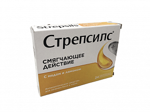 Стрепсилс таблетки для рассасывания 24 шт. медово-лимонные