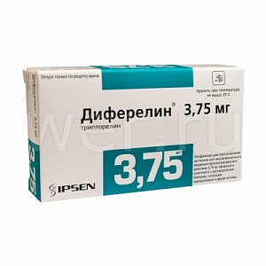 Диферелин лиофилизат для приготовления суспензии для внутримышечного введения пролонгированного действия 3,75 мг флакон в комплекте в растворителем
