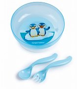 Canpol Миска на присоске с крышкой вилкой и ложкой 9м+ в ассортименте