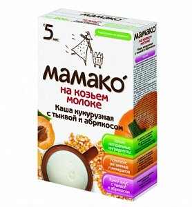 Мамако Каша кукурузная с тыквой и абрикосом на козьем молоке с 4 мес. 200 г