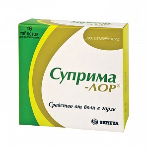 Суприма-Лор таблетки для рассасывания с запахом эвкалипта 16 шт.