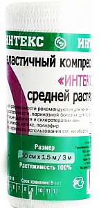 Интекс Бинт СР Лайт 1,5 м х 10 см эластичный средней растяжимости с застежкой