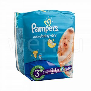 Pampers Подгузники Active Baby Midi+ 21 шт.