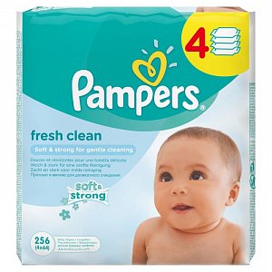 Pampers Салфетки Влажные Fresh Clean 4x64 шт. сменный блок