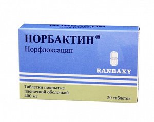 Норбактин таблетки покрытые оболочкой 400 мг 20 шт.