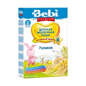 Bebi Premium Каша молочная 7 злаков с 6 мес. 200 г