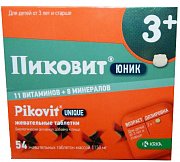 Пиковит Юник 3+ таблетки жевательные 54 шт. Пиковит Юник 3+ таблетки жевательные 54 шт.