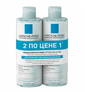 La Roche-Posay Effaclar Набор Мицеллярная вода очищающая Ультра 400 мл 2 шт.