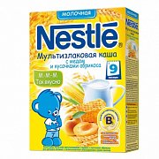 Nestle Каша мультизлаковая молочная с медом и кусочками абрикоса с 9 мес. 250 г