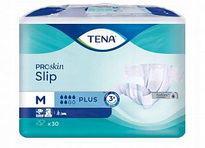 Tena ProSkin Slip Plus Подгузники для взрослых р. M 30 шт. (80-122см)