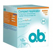 o.b. Compact Applicator Тампоны Super 16 шт. с аппликатором o.b. Compact Applicator Тампоны Super 16 шт. с аппликатором