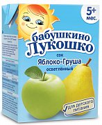 Бабушкино лукошко Сок яблочно-грушевый осветленный тетрапак 0,2 л