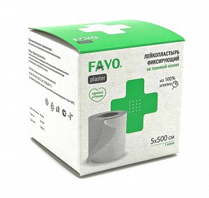 Лейкопластырь 5 см х 500 см на тканевой основе Favo