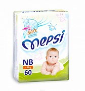 Mepsi Подгузники с рельефным слоем до 6 кг 60 шт Mepsi Подгузники с рельефным слоем до 6 кг 60 шт