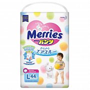 Merries Подгузники-трусики р.L 9-14 кг 44 шт. Merries Подгузники-трусики р.L 9-14 кг 44 шт.