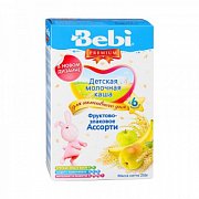 Bebi Premium Каша молочная Фруктово-злаковое ассорти с 6 мес. 250 г Bebi Premium Каша молочная Фруктово-злаковое ассорти с 6 мес. 250 г