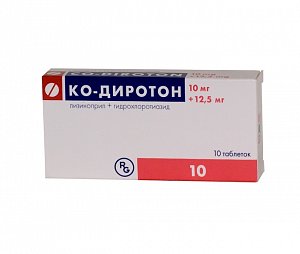 Ко-Диротон таблетки 10 мг+12,5 мг 10 шт.