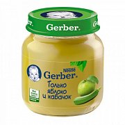 Gerber Пюре Яблоко и кабачок с 5 мес. 130 г