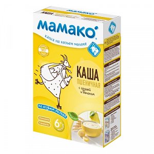 Мамако Каша пшеничная с грушей и бананом на козьем молоке с 6 мес. 200 г